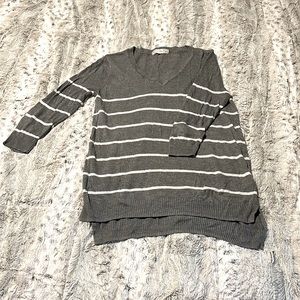 Grey V-Neck Light Sweater